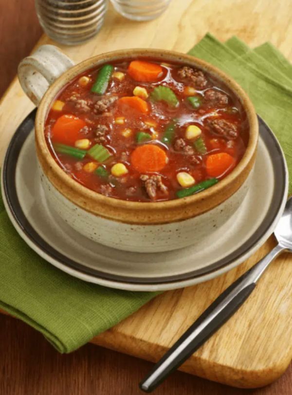 What are the health advantages of Pioneer Vegetable Beef Soup?