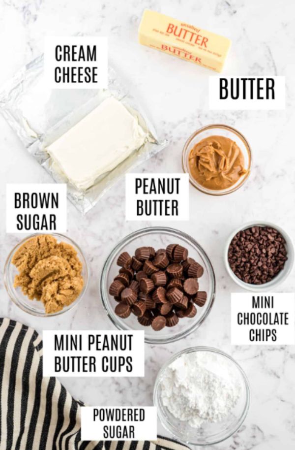 Ingredients for Peanut Butter Cookie Dough Dip