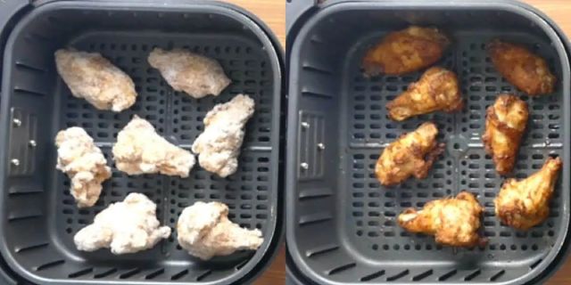 How do you cook tyson'sTyson frozen chicken wings in air fryer?